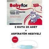 Babyfor Burun Aspiratörü Yedek Ucu 20 Adet + Burun Aspiratörü Hediyeli