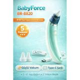 Babyforce Br-8820 Şarjlı Elektrikli Bebek Burun Aspiratörü 0-12 Yaş 5 Kademe Güçlü Vakum