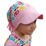 Babygiz 100 Pamuklu,El Yapimi,Ekstra Yumusak Kiz Bebek Cocuk Vizyerli Kedi Desenli Sapka Bere