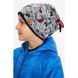 Babygiz Açık Gri Erkek Çocuk Renkli Figürlü Şapka Bere Yumuşak Çift Katlı %100 Doğal Pamuklu Penye - 4 - 6 Yaş