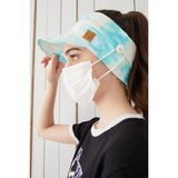 Babygiz Batik Çocuk Genç Maske Takılabilir Tenis Yazlık Vizyerli Spor Şapka Yumuşak Pamuklu Penye - 7 - 10 Yaş - Çok Renkli