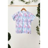 Babygiz Batik Kız Çocuk Kısa Kollu Bisiklet Yaka Terletmez, Rahat Pamuklu Penye T-Shirt - Renkli - 9 - 10 Yaş