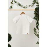 Babygiz Beyaz Kız Çocuk Kısa Kollu Bisiklet Yaka Terletmez, Rahat Pamuklu Penye T-Shirt - 9 - 10 Yaş