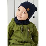 Babygiz Erkek Bebek Çocuk Lacivert Ip Detaylı Şapka Bere Boyunluk Takım Rahat %100 Pamuklu Kaşkorse - 7 - 10 Yaş