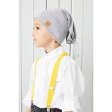 Babygiz Erkek Çocuk Gri İp 4 Mevsim Şapka Bere Buff Yumuşak Penye - 10 - 14 Yaş