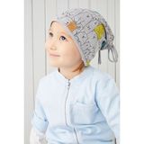 Babygiz Erkek Çocuk Gri İp 4 Mevsim Şapka Bere Buff Yumuşak Penye - 7 - 10 Yaş