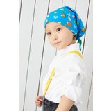 Babygiz Erkek Çocuk Mavi Desenli Ip Detaylı 4 Mevsim Şapka Bere Buff -yumuşak Doğal Penye