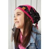 Babygiz Fuşya Siyah Çocuk Bebek Şapka Bere Yumuşak %100 Pamuklu Penye Elit Seri