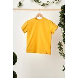 Babygiz Hardal Kız Çocuk Kısa Kollu Bisiklet Yaka Terletmez, Rahat Pamuklu Penye T-Shirt - 9 - 10 Yaş