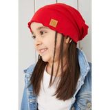 Babygiz Kırmızı Kız Çocuk Şapka Bere %100 Pamuklu Yumuşak 4-6 Yaş Sezonluk Kullanım için - 4 - 6 Yaş