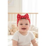 Babygiz Kız Bebek Çocuk Fiyonk Bağlamalı %100 Pamuklu Penye, Kaymaz, Ultra Esnek Yumuşak Saç Bandı