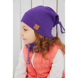 Babygiz Kız Bebek Çocuk Mor Ip Detaylı Şapka Bere Boyunluk Takım Rahat %100 Pamuklu Kaşkorse Yerli - 4 - 6 Yaş