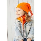 Babygiz Kız Bebek Çocuk Turuncu Ipli Şapka Bere Boyunluk Takım Rahat %100 Pamuklu Kaşkorse Yerli Üretim - 7 - 10 Yaş