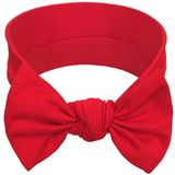 BABYGIZ Kız çocukları için bebek alın bandı, küçük çocuk, pamuk, el yapımı, fiyonklu, çocuk saç aksesuarı, kırmızı, 1 adet (1 adet)