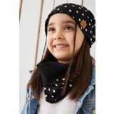 Babygiz Siyah Beyaz Kiz Cocuk Bebek Bere Boyunluk Set Yumusak 100 Pamuklu Penye Trend Seri
