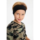 Babygiz Siyah-Kamuflaj Erkek Çocuk Pamuklu Penye Oversize Kamuflaj T-Shirt Bandana İkili Takım - Siyah - Kamuflaj - 3 - 4 Yaş