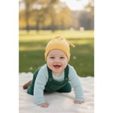 Babygiz Yenidoğan Kız Erkek Bebek %100 Pamuklu Penye Extra Yumuşak Hafif Terletmez Bere Sarı