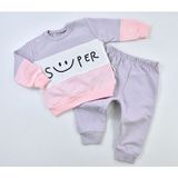 Babygo 3435BG Bebek Süper Baskılı Lila Eşofman Takımı - 6 Ay