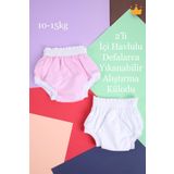 Babyhola 10-15kg 2'li Yıkanabilir Yüksek Emici Alıştırma Külodu Pembe-Beyaz 1400