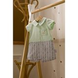 Babyhola %100 Pamuk Bisiklet Nakışlı Erkek Kız Bebek Şort Yazlık Bayramlık Tulum 13654 - Standart - Beyaz