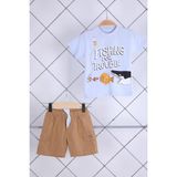 Babyhola 2'li Tişört Keten Şort Erkek Bebek Çocuk Bayramlık Alt Üst Takım Elbise 02021 - Göründüğü Gibi - Standart