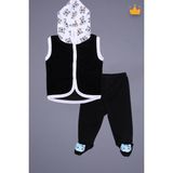 Babyhola Kadife Yelek Patikli Pantolon Unisex Bebek 2'li Set Siyah - 6 - 9 Ay - Mavi