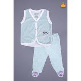 Babyhola Kadife Yelek Patikli Pantolon Unisex Bebek 2'li Set Yeşil - 6 - 9 Ay - Mor