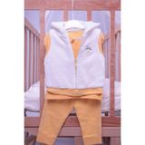 Babyhola Kalın Peluş Yelek Badi Pantolon Erkek Bebek 3'lü Takım 12557 - Çok Renkli - Standart
