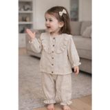 Babyhola Kız Bebek Çocuk Bayramlık Takım 0-2 Yaş %100 Pamuk Fırfırlı Taş Detaylı Gömlek Pantolon 2'li 2001