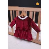 Babyhola Kız Bebek Çocuk Şık Bayramlık Nostaljik Kadife Elbise 13542