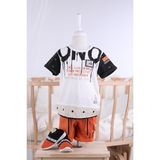 Babyhola Şort Tshirt Ayakkabı 3'lü Erkek Çocuk Yazlık Spor Takım 0760 - Turuncu - 9 - 12 Ay
