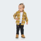 Babyhola Velsoft Astarlı Ceket Kot Pantolon Erkek Çocuk 2'li Takım 12590 - 2 Yaş - Sarı