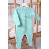 Babyhola Yılbaşı Özel Kostüm Triko Patikli Tulum Erkek Kız Bebek Çocuk 11925 - Yeşil - 6 Ay