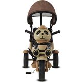 Babyhope 127 Little Panda Ebeveyn Kontrollü Tenteli Müzikli Tricycle Üç Teker Bisiklet-Kahve
