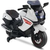 Babyhope Akülü Motor 12V 438 Tek Kişilik Beyaz Motosiklet 15 kg Taşıma Kapasitesi ile Eğlenceli Sürüş