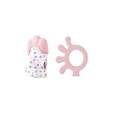 Babyjem 2'li Diş Kaşıma Seti Diş Kaşıyıcı Eldiven Diş Kaşıyıcı Ahtapot Pembe