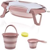 Babyjem 5 Parça Katlanır Bebek Küvet Seti Somon Plastik 0-12 Ay İçin Ergonomik Tasarım