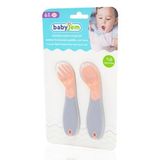 BabyJem 703 Gül Kurusu Açılı Mama Kaşık Çatal Takımı