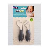 Babyjem Açılı Mama Mat Beyaz Çatal Kaşık Takımı