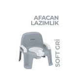 Babyjem Afacan Lazımlık Soft Gri Ergonomik Tasarımlı Hafif ve Dayanıklı Plastik Yapı ile Güvenli