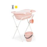 Babyjem Ayaklı Bebek Banyo Küvet Seti 7 Parça Pembe