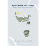 Babyjem Ayaklı Bebek Banyo Küvet Seti 7 Parça Soft Yeşil Ergonomik ve Kaymaz Tasarım
