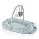 Babyjem Babynest Oyuncaklı Bebek Yatağı, Anne Baba Yanı Bebek Uyku Yastığı, Yeşil