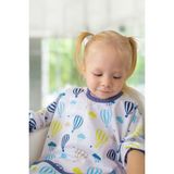 Babyjem Baskılı Blw Kollu Mama Önlüğü Balon Desen - Beyaz - 6 - 12 Ay