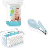 Babyjem Bebek Çıtçıt Tırnak Makası Mavi + Bebek Temizleme Pamuğu + Bebek Kulak Çubuğu 60 Adet