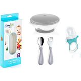 Babyjem Cam Rende + Vakumlu Mama Tabağı + Paslanmaz Çelik Çatal Kaşık + Silikon Uçlu Meyve Sebze Emziği