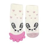 Babyjem Diş Kaşıyıcılı Havlu Bebek Kız Çorap 06/12ay Pembe