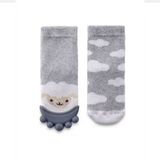 Babyjem Gri 6-12 Ay Diş Kaşıyıcılı Havlu Bebek Çorabı