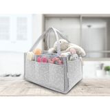 Babyjem Gri Çiçekli Keçe Anne Bebek Bakım Çantası Organizer 22x34 cm Fonksiyonel Kullanım