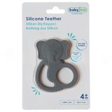 Babyjem Silikon Fil Diş Kaşıyıcı Gri - Bpa Free